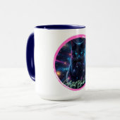 Himmlische schwarze Katze Tasse (Vorderseite Links)