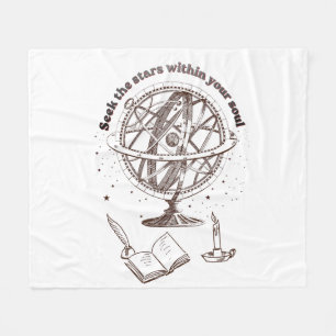 Himmlische Seelenweisheit   Vintage-Armillarsphäre Fleecedecke