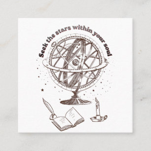 Himmlische Seelenweisheit Vintage-Armillarsphäre Quadratische Visitenkarte