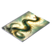 Himmlische Smaragd-Drachen-Fantasy-Kunst Notizblock (Linke Seite)