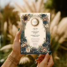 Himmlische Sonne Mond Boho Florale Rustikale Hochz