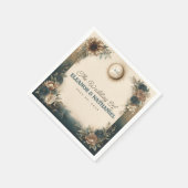 Himmlische Sonne Mond Boho Florale Rustikale Hochz Serviette (Ecke)