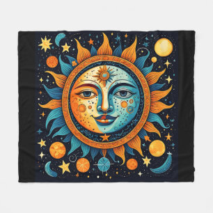 Himmlische Sonne Und Mond Fleecedecke