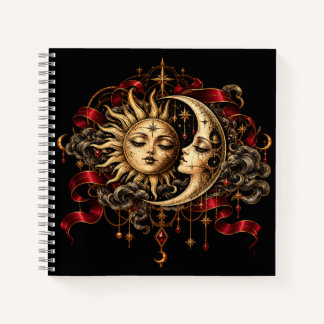 Himmlische Sonne und Mond gotisches mystisches Jou Notizblock
