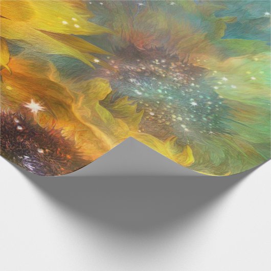 Himmlische Sonnenblume-Kunst-Geschenk-Verpackung Geschenkpapier (Ecke)
