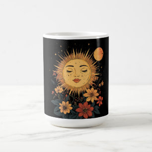 Himmlische Sonnengöttin mit blühenden Blumen Kaffeetasse