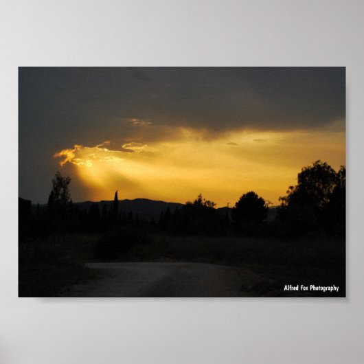 Himmlische Sonnenstrahlen in der Himmelslandschaft Poster (Vorne)