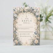 Himmlische Sternengarten-Hochzeit RSVP Karte (Stehend Vorderseite)