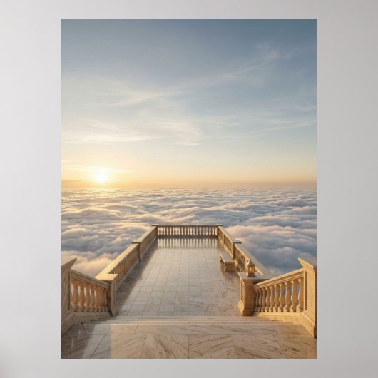 Himmlische Terrasse oberhalb der Wolken Poster (Vorne)