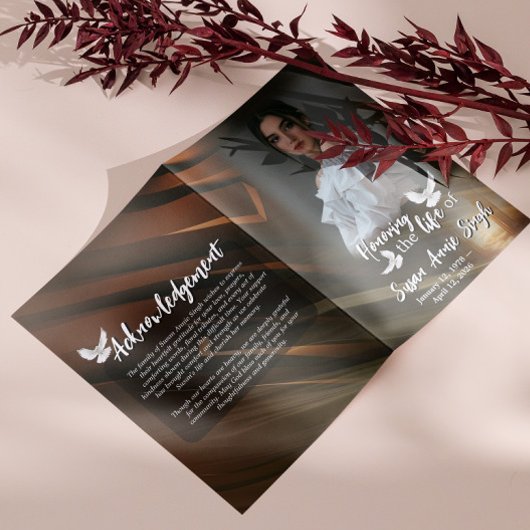 Himmlische Tore Lebensfeier Bestattungsprogramm Flyer