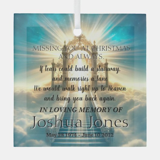 Himmlische Treppe im Loungegedächtnis Ornament Aus Glas (Vorderseite)