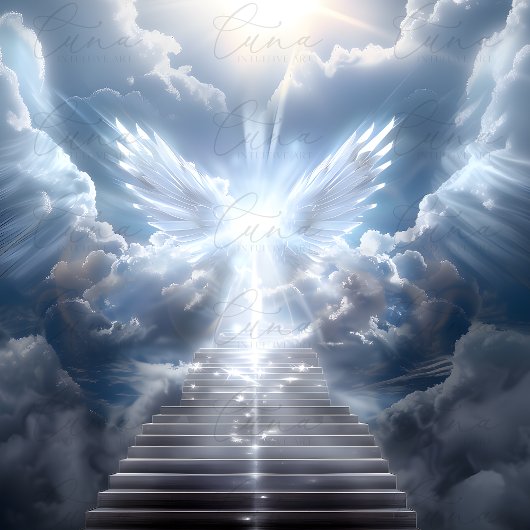 Himmlische Treppe mit Angel-Memorial Poster
