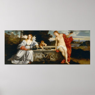 Himmlische und irdische Liebe von Tizian Cupido Ve Poster