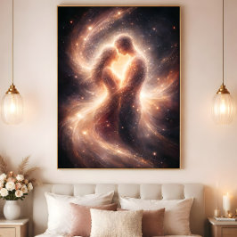 Himmlische Union – Abstrakte Kosmische Paar Kunst Poster