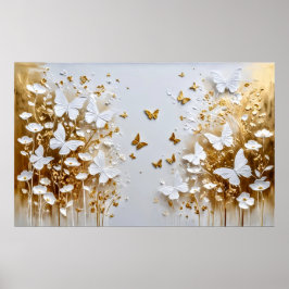 Himmlische, verträumte Blume und Schmetterlinge #3 Poster