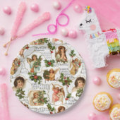 Himmlische Vintage Engel, Holly & Music Collage Pappteller (Party)