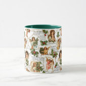 Himmlische Vintage Engel, Holly & Music Collage Tasse (Zentrum)