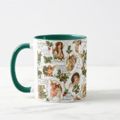 Himmlische Vintage Engel, Holly & Music Collage Tasse (Links)