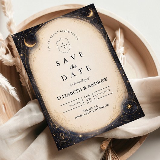 Himmlische Vintage-Hochzeit Save The Date