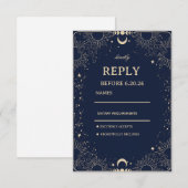 Himmlische Vintage-Kosmik RSVP Karte (Vorne/Hinten)