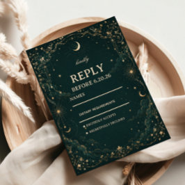 Himmlische Vintage-Kosmische Eleganz RSVP Karte