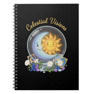 Himmlische Visionen   Süße Sonne und Mond Tarot Cr Notizblock