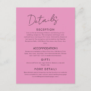 Himmlische Vollmond-Große Hochzeitseinlagekarte Begleitkarte