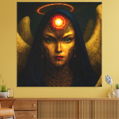 Himmlische Wächter Engel - Glasbaustein Stil Leinwanddruck (Insitu (Wohnzimmer))