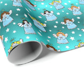 Himmlische WeihnachtsAngels Muster Geschenkpapier (Rolleneckpunkt)