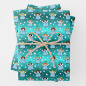 Himmlische WeihnachtsAngels Muster Geschenkpapier Set (Beispiel)
