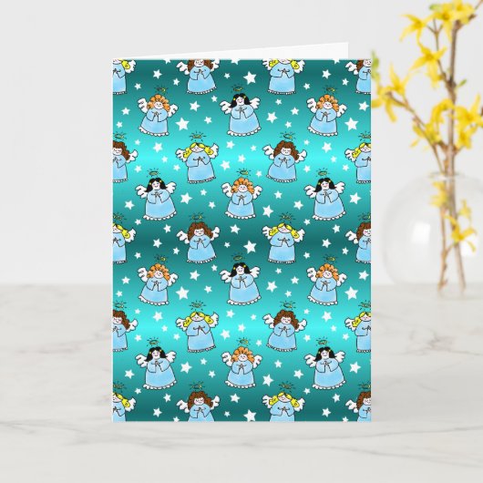 Himmlische WeihnachtsAngels Muster Karte (Gelbe Blume)