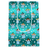 Himmlische WeihnachtsAngels Muster Mittlere Geschenktüte (Rückseite)