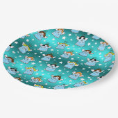 Himmlische WeihnachtsAngels Muster Pappteller (Schrägansicht)