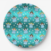 Himmlische WeihnachtsAngels Muster Pappteller (Vorderseite)