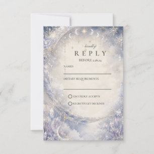 Himmlische Winterhochzeit RSVP Karte
