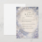 Himmlische Winterhochzeit RSVP Karte (Vorne/Hinten)