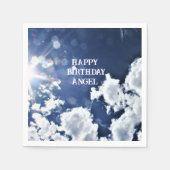 Himmlische Wolken "Happy Birthday" "Angel" Serviette (Vorderseite)