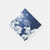 Himmlische Wolken "Happy Birthday" "Angel" Serviette (Ecke)
