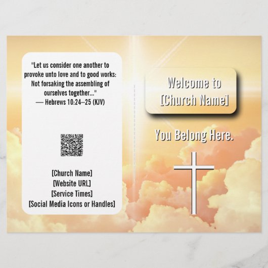 Himmlische Wolken Leuchtkirche Bulletin Flyer (Vorne)