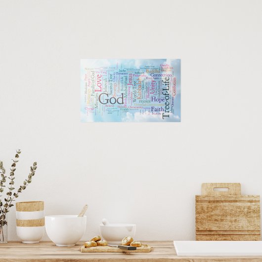 Himmlische Word Cloud Poster (Küche)