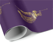 Himmlischer Angel Gold Wordclow auf Lila Wrap Geschenkpapier (Rolleneckpunkt)