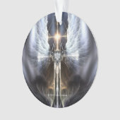 Himmlischer Angel Wing Cross Acrylic Ornament (Vorderseite)