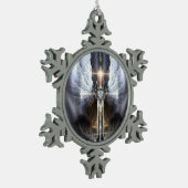 Himmlischer Angel Wing Cross Snowflake Ornament (Links)
