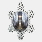 Himmlischer Angel Wing Cross Snowflake Ornament (Rechts)