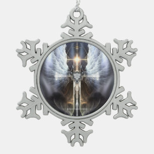Himmlischer Angel Wing Cross Snowflake Ornament