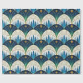 Himmlischer Art Deco Waldurlaub Geschenkpapier (Flach)