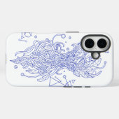 Himmlischer blauer Lebensbaum Linienkunst: Geometr Case-Mate iPhone Hülle (Rückseite (Horizontal))