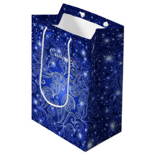 Himmlischer blauer Wirbel u. Stern-Geschenk-Tasche Mittlere Geschenktüte