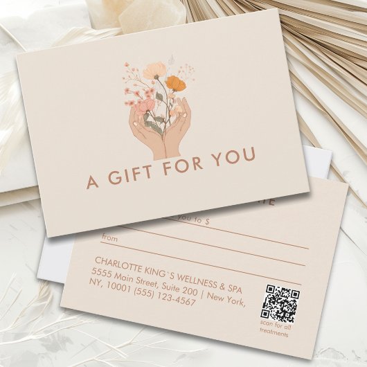 Himmlischer Blumen-Salon QR-Code-Geschenkgutschein