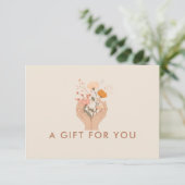 Himmlischer Blumen-Salon QR-Code-Geschenkgutschein (Stehend Vorderseite)